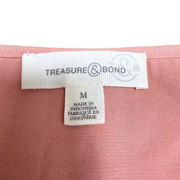 NWT Women's TREASURE & BOND Relaxed‎ Tee Sheath Dress Pink Rosette | Size M - Picture 8 of 12